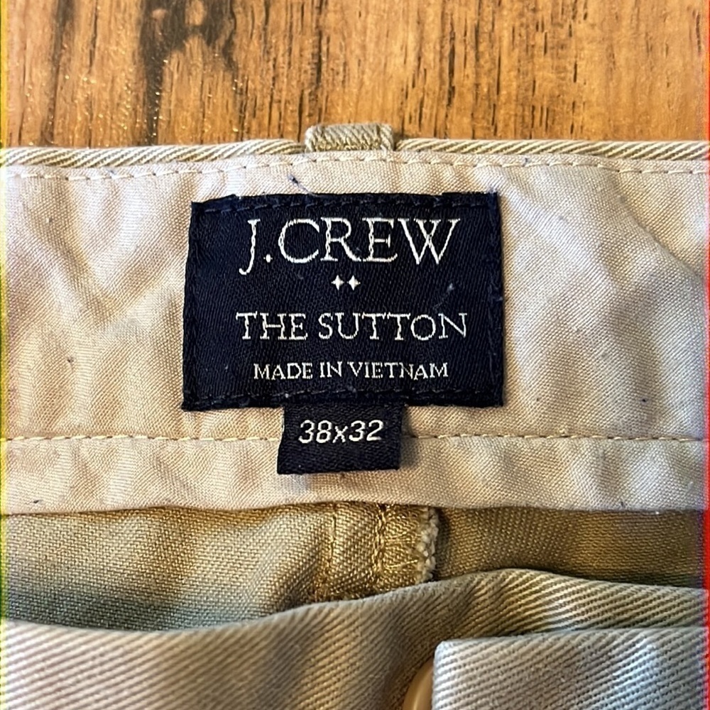 J.Crew The Sutton Pants Mens size 38X32 color is tan - Picture 5 of 8